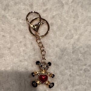 Gold and Black Teddy Bear Keychain